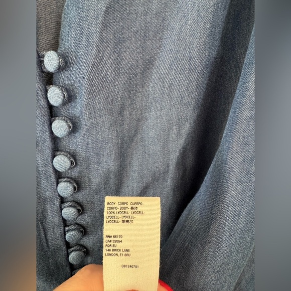 Free People Romantic Shirt Dress in Indigo - Button Front Midi - Picture 5 of 6